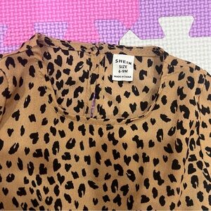 SHEIN Animal Print Blouse Mommy and Me 6/9m